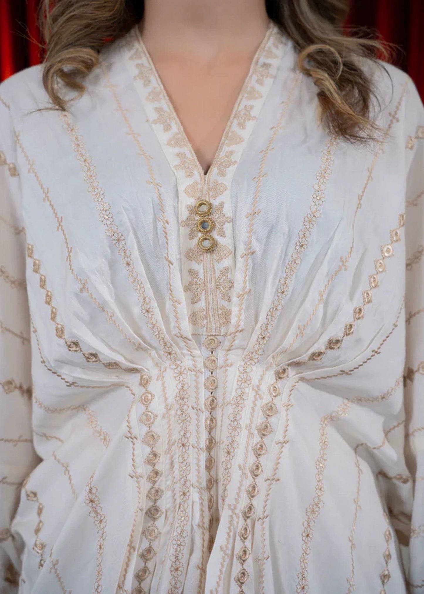 Zarposh Safaid kaftan - By Joray.pk